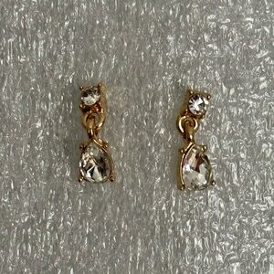 Sparkling Elegant Tiny Dangle Gold Tone Womens Earrings